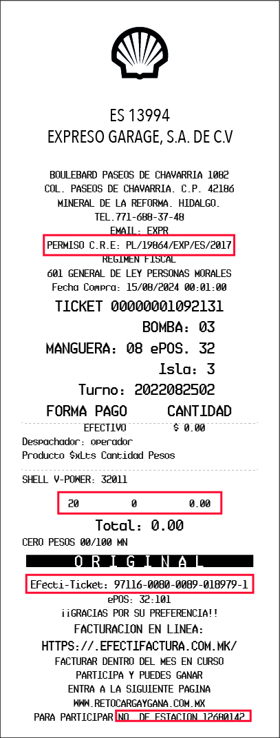 Ticket de muestra